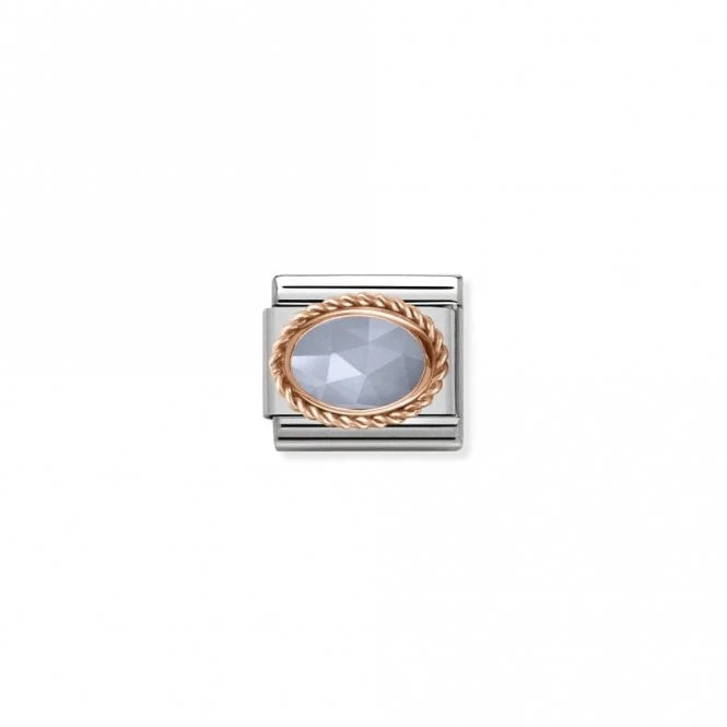 Classic Rose Gold Rich Bandaged Agate Stone Sparkly Charms