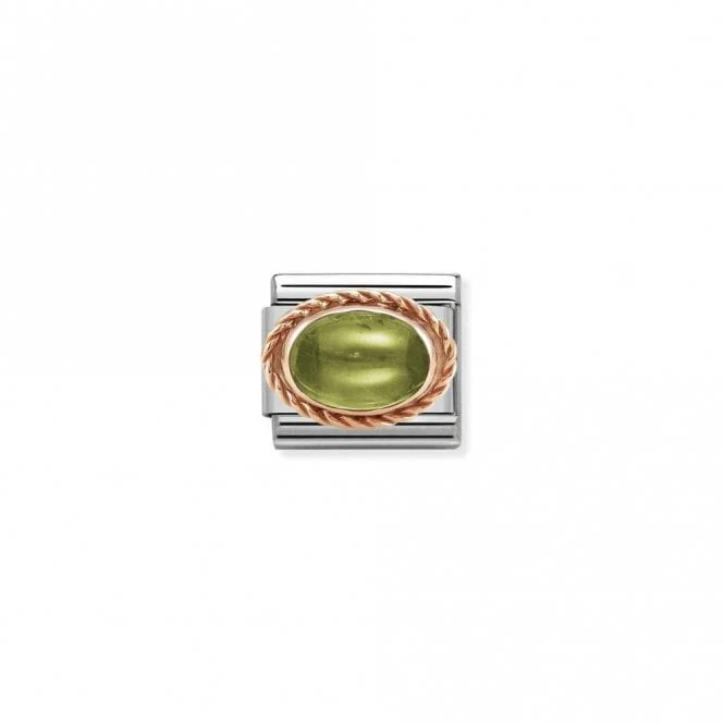 Classic Rose Gold Rich Peridot Stone Sparkly Charms
