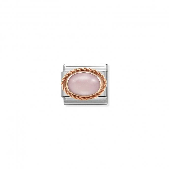 Classic Rose Gold Rich Pink Opal Stone Sparkly Charms