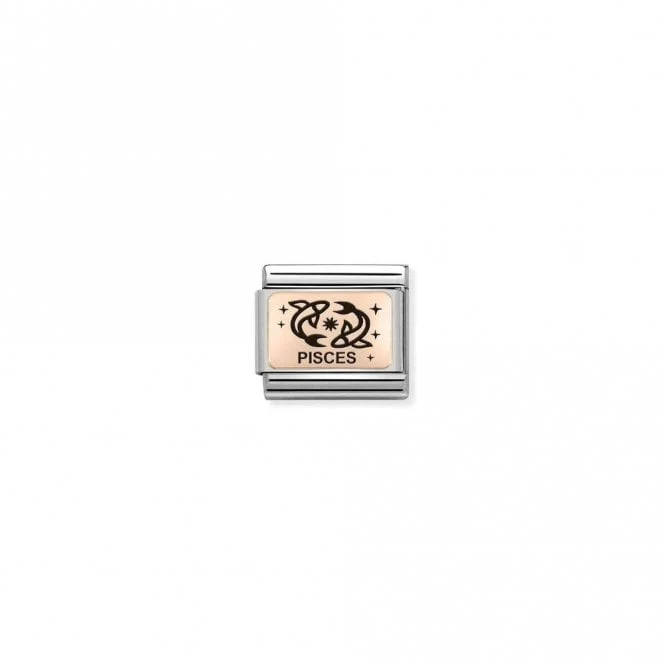 Classic Rose Gold Star-Sign Pisces Zodiac Charms