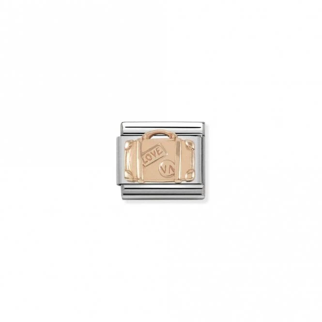 Classic Rose Gold Suitcase Travel Charms