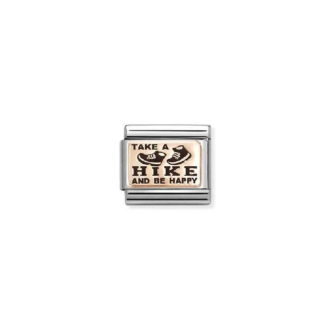 Classic Rose Gold Take A Hike and Be Happy Fashion & Fun Charms