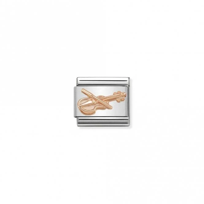 Classic Rose Gold Violin Music Charms