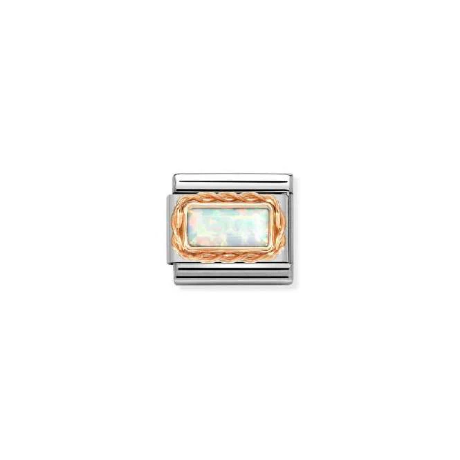 Classic Rose Gold White Opal Rich Baguette Sparkly & Stones Charms