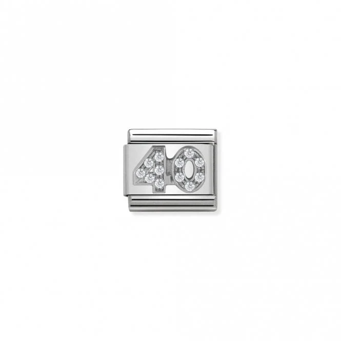 Classic Silver 40 Number Charms
