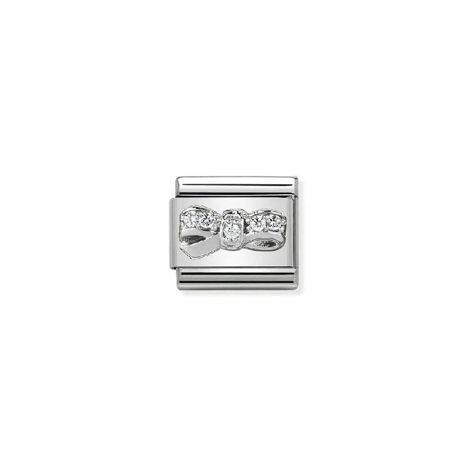 Classic Silver and CZ Bow Cherie Fashion & Fun Charms