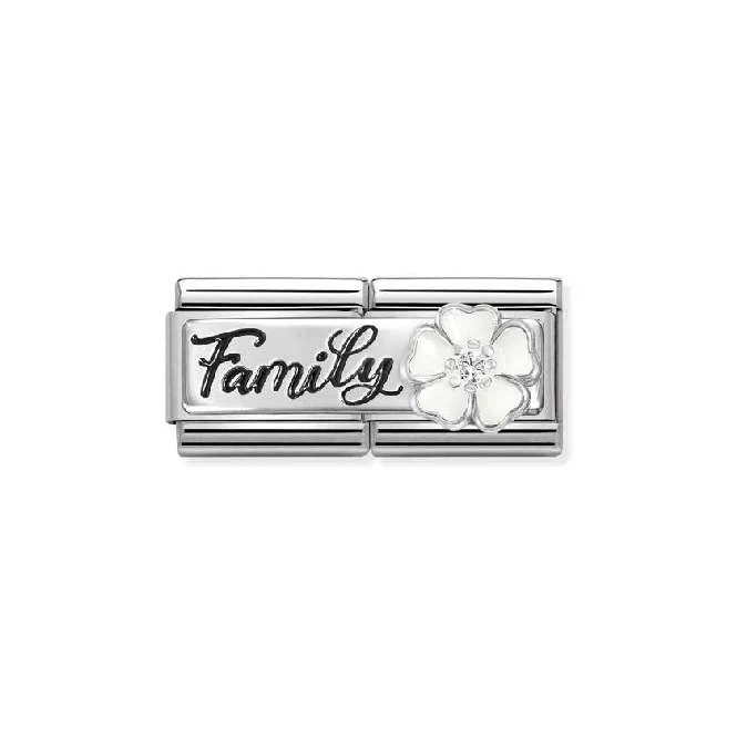 Classic Silver and CZ Family with Flower Friends & Family Charms