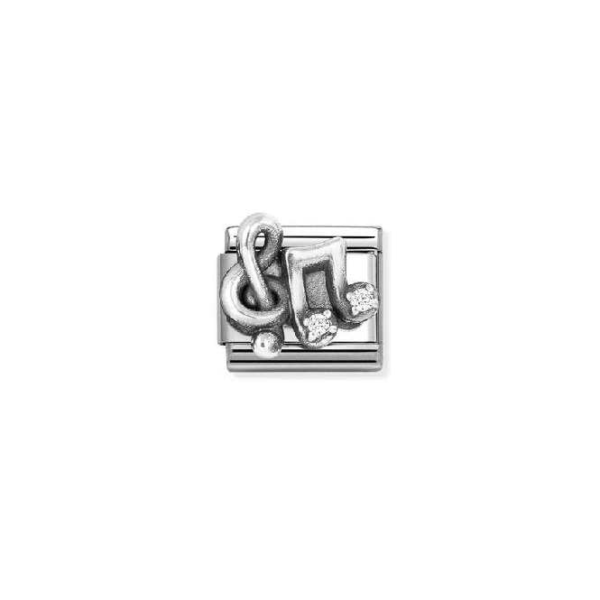 Classic Silver and CZ Treble Clef Note Music Charms