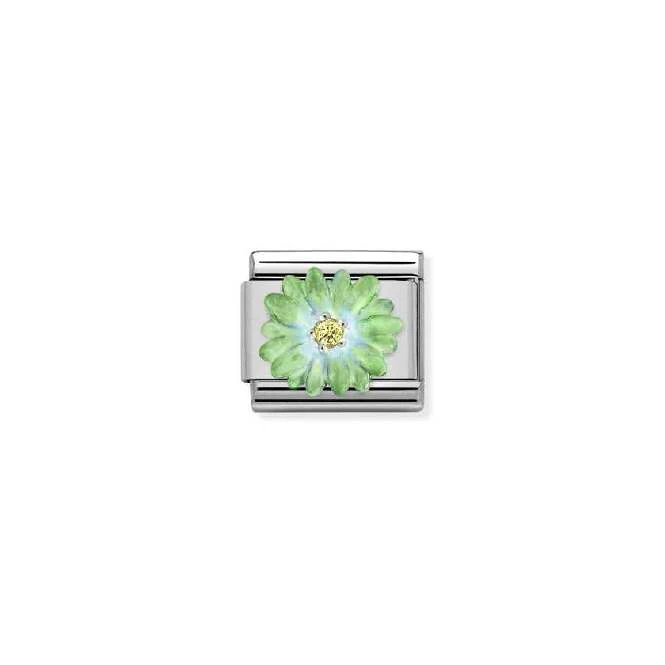 Classic Silver and Enamel Green CZ Flowers & Nature Charms