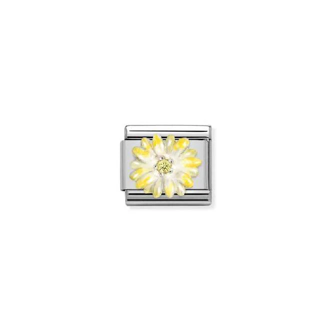 Classic Silver and Enamel Yellow CZ Flowers & Nature Charms
