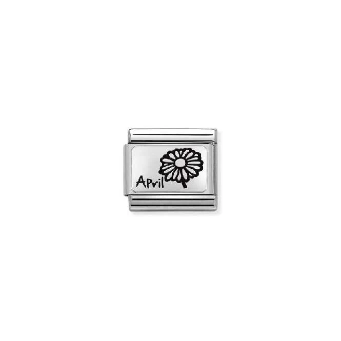Classic Silver April Daisy Flower Birthday & Birthstone Charms
