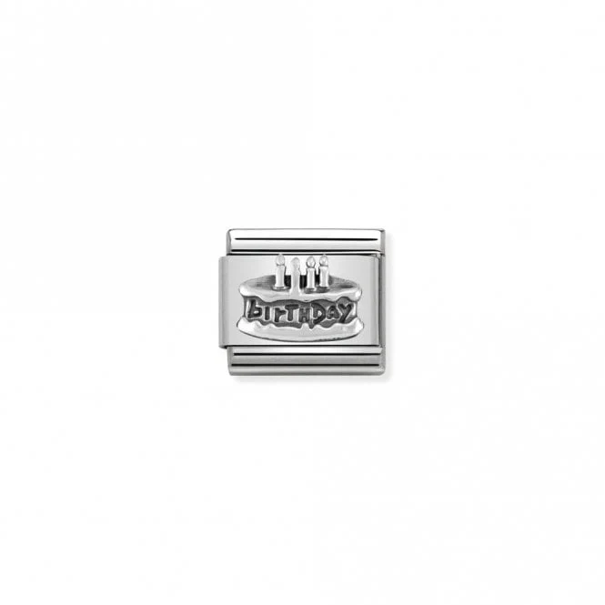 Classic Silver Birthday Cake Birthday & Birthstones Charms