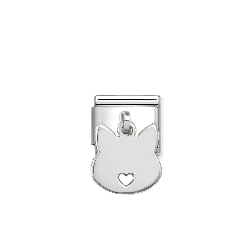 Classic Silver Cat Face Pendant Hanging Pendants Charms