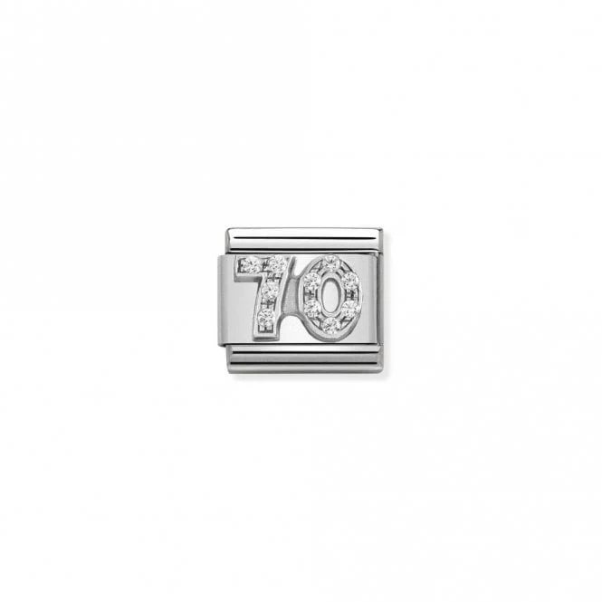 Classic Silver CZ 70 Number Charms