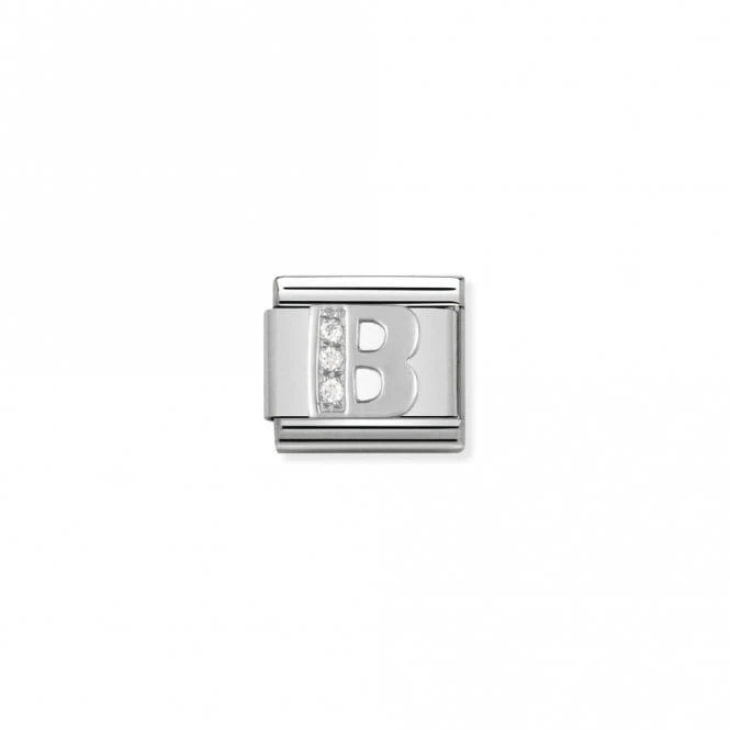 Classic Silver CZ B Letter Charms