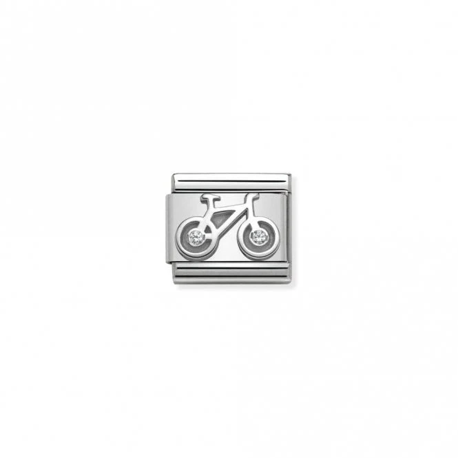 Classic Silver CZ Bicycle Sports & Hobbies Charms