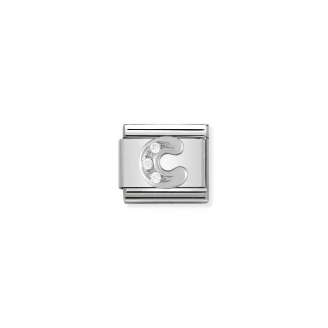 Classic Silver CZ C Letter Charms