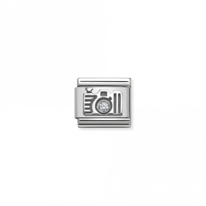 Classic Silver CZ Camera Travel Charms