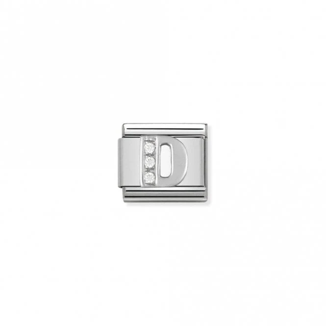 Classic Silver CZ D Letter Charms