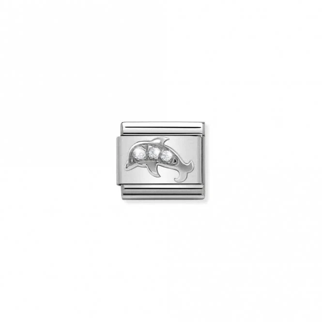 Classic Silver CZ Dolphin Animal Charms