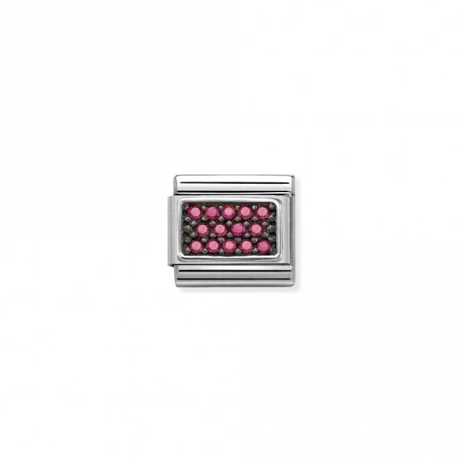 Classic Silver CZ Fuchsia Pink Pave Sparkly Charms