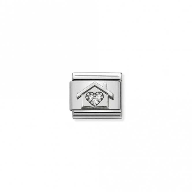 Classic Silver CZ Home with Heart Friends & Family Charms