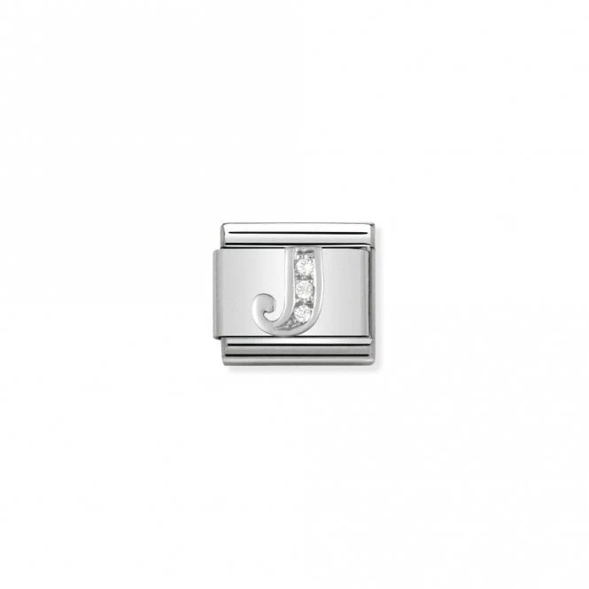 Classic Silver CZ J Letter Charms