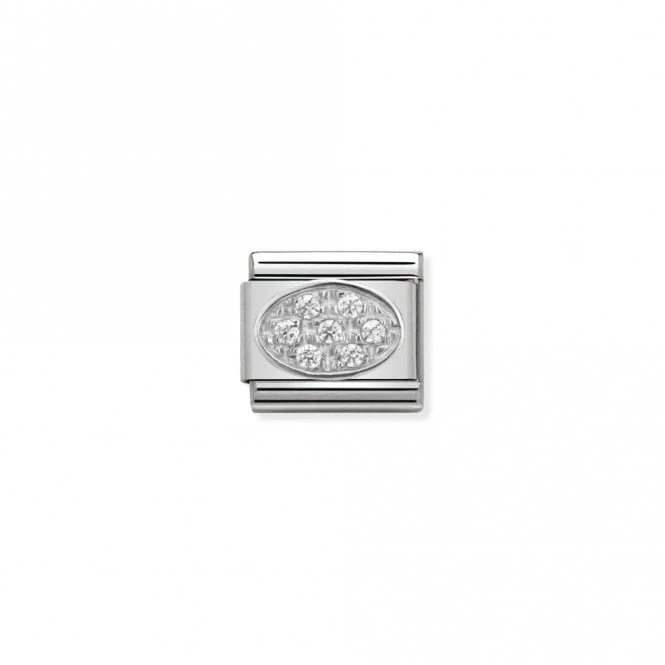 Classic Silver CZ Pave White Sparkly Charms