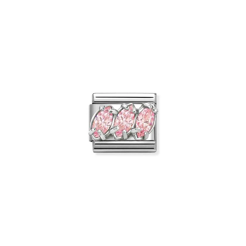Classic Silver & CZ Pink Trilogy Sparkly & Stones Charms