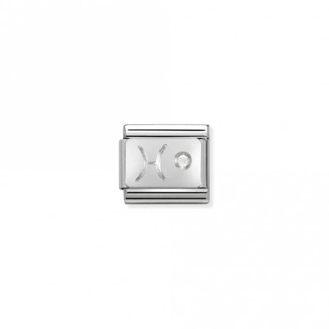 Classic Silver CZ Pisces Zodiac Charms