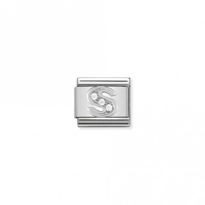 Classic Silver CZ S Letter Charms