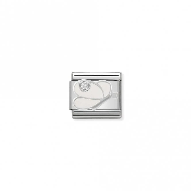 Classic Silver CZ White Butterfly Animal Charms