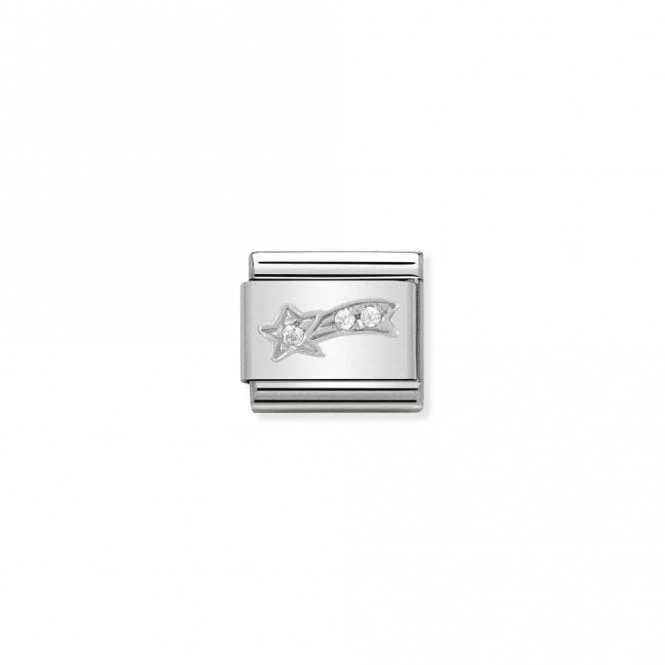 Classic Silver CZ White Comet Christmas Charms