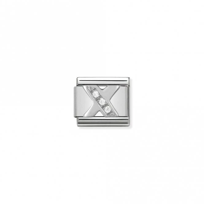 Classic Silver CZ X Letter Charms