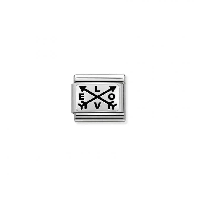 Classic Silver Double Arrow Love Love & Hearts Charms