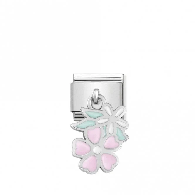 Classic Silver Double Flower Flowers & Nature Charms