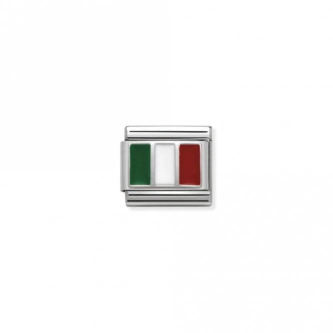 Classic Silver Italy Flag Travel Charms
