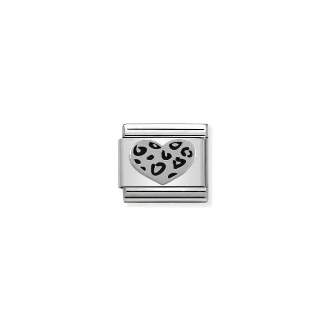 Classic Silver Leopard Heart Love & Hearts Charms