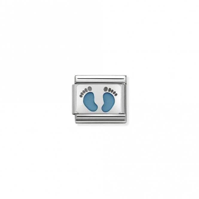 Classic Silver Light Blue Footprints Friends & Family Charms