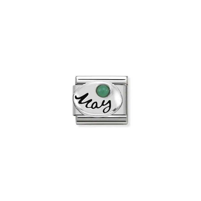 Classic Silver May Emerald Birthday & Birthstones Charms