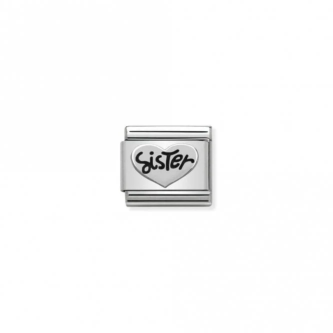 Classic Silver Sister Heart Friends & Family Charms