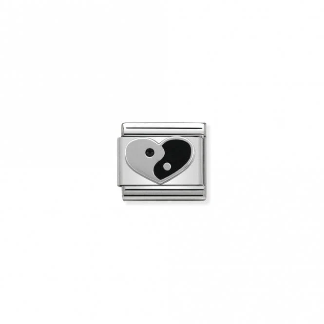 Classic Silver Ying Yang Heart Love & Hearts Charms