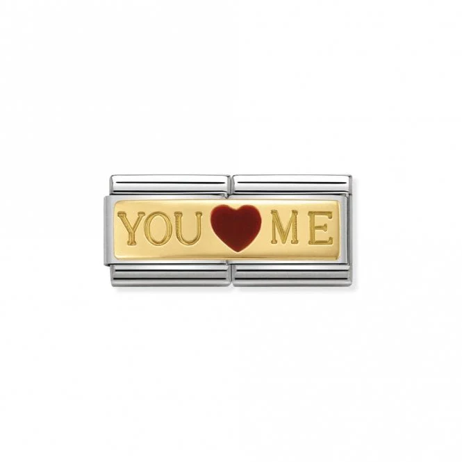 Gold and Enamel Double You and Me Love & Hearts Charms