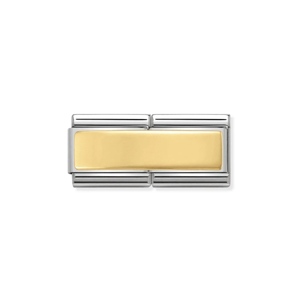 Gold Engravable Double Plate Charm Bracelet - Image 2