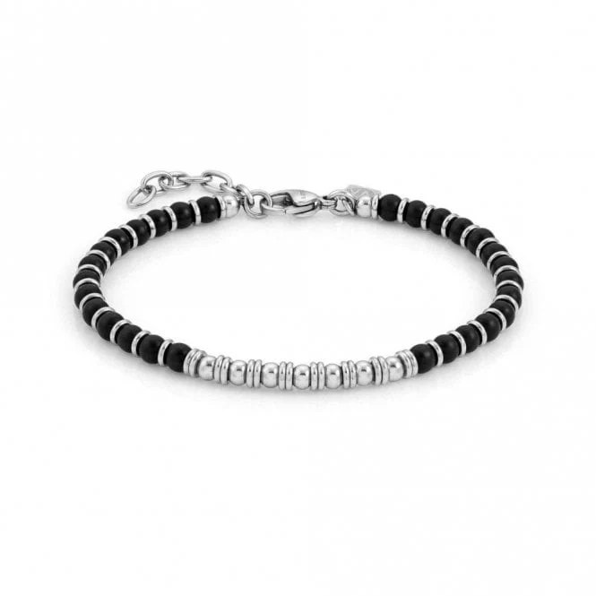 Instinct Bracelet in Steel with Opaque Onyx