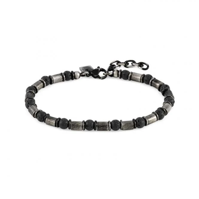 Instinct Steel & Stones Vintage Lava Stone Bracelet