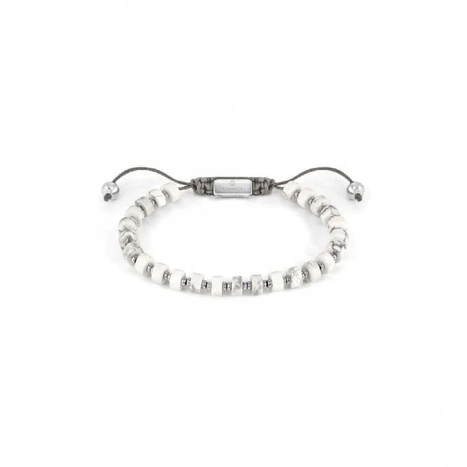 Instinct Style Vintage Steel & White Turquoise Bracelet