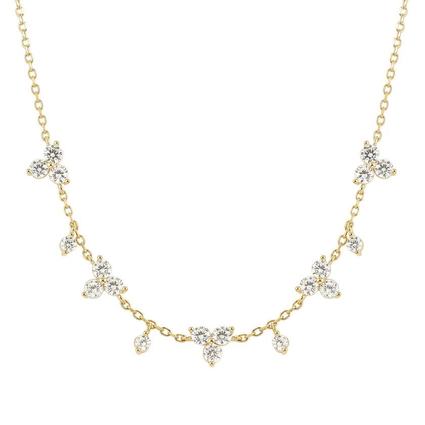 Life Bouquet 18kt Gold Necklace with CZ