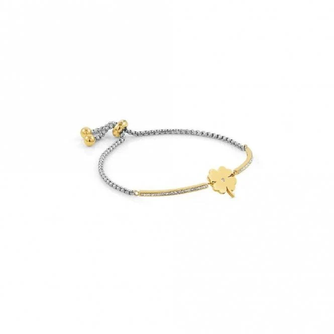 Milleluci Four-Leaf Clover Bracelet in Gold with CZ