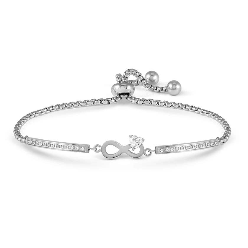 Milleluci Refined Infinity Bracelet in Silver & CZ